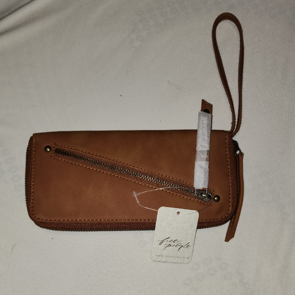 Free People Brown Wristlet Wallet